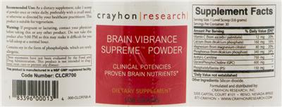 Brain Vibrance Supereme Powder label