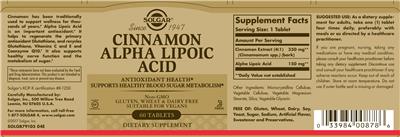 Cinnamon Alpha Lipoic Acid label