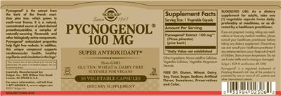 Pycnogenol 100 mg label