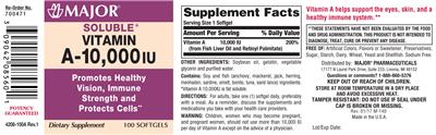 Soluble Vitamin A-10,000 IU label