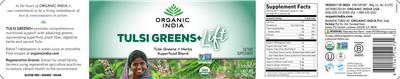 Tulsi Greens+ Lift label