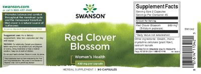Red Clover Blossom 430 mg label
