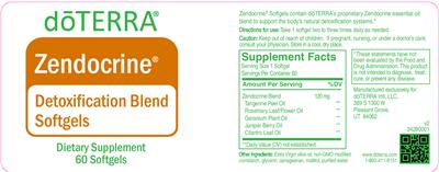 Zendocrine Softgels label