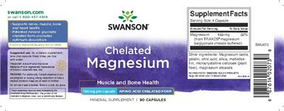 Chelated Magnesium 133 mg label