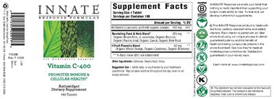 Vitamin C-400 label