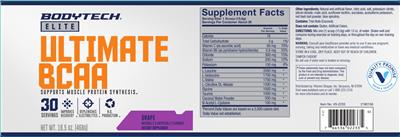 Ultimate BCAA Grape label