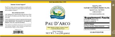 Pau D'Arco label