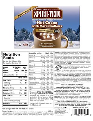 Spiru-Tein Hot Cocoa With Marshmallows label