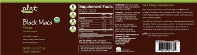 Black Maca Powder label