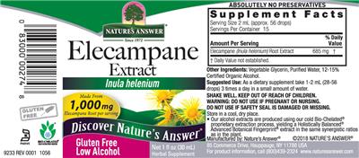 Elecampane Extract label