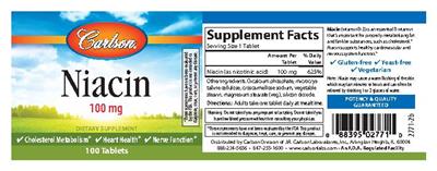 Niacin 100 mg label