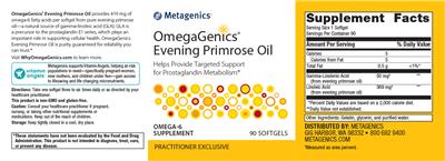 OmegaGenics Evening Primrose Oil label