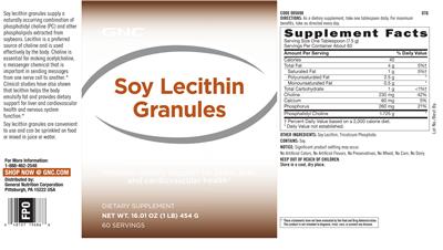 Soy Lecithin Granules label