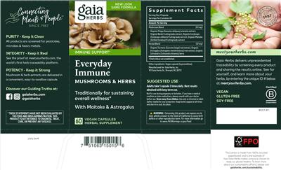Everyday Immune Mushrooms & Herbs label