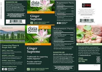 Ginger Supreme label