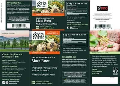 Gelatinized Peruvian Maca Root label