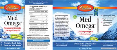 Med Omega Lemon-Lime Flavor label