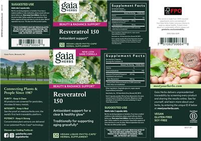 Resveratrol 150 label