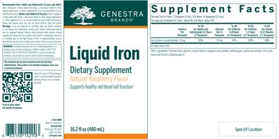Liquid Iron Natural Raspberry Flavor label