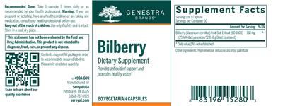 Bilberry label