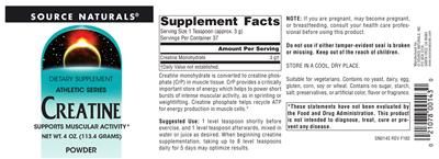Creatine label
