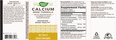 Calcium Bone Formula label