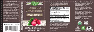 Organic Cranberry label