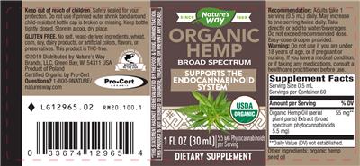 Organic Hemp label