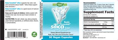 Body Essential Silica Caps with Calcium label