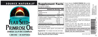 Flax Seed-Primrose Oil label