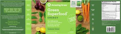 Green Superfood Energy Lemon-Lime label