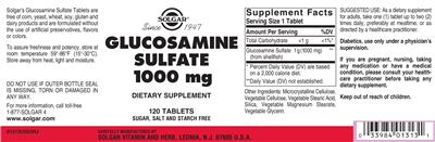 Glucosamine Sulfate 1000 mg label