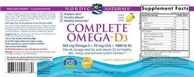 Complete Omega-D3 Lemon label