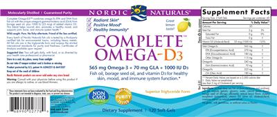 Complete Omega-D3 Lemon label