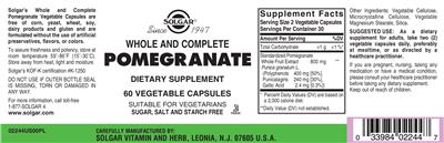 Whole and Complete Pomegranate label