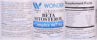 Beta Sitosterol Complex 667 mg label