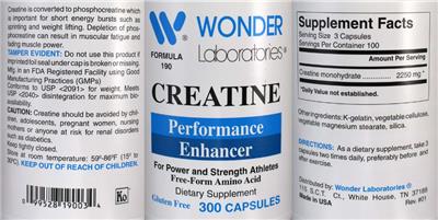 Creatine label