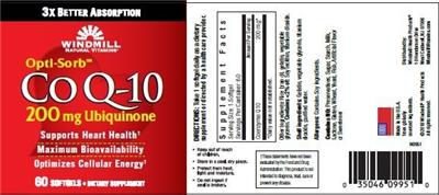 Opti-Sorb Co Q-10 200 mg label