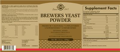 Brewer's Yeast Powder Unflavored label