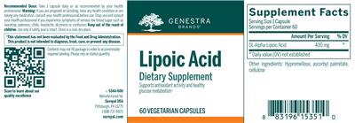 Lipoic Acid label