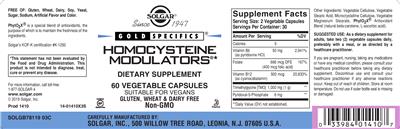 Homocysteine Modulators label