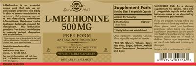 L-Methionine 500 mg label