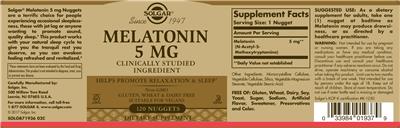 Melatonin 5 mg label