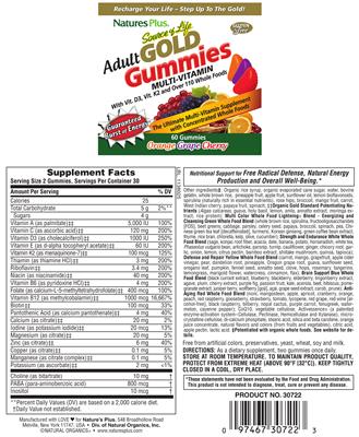 Source of Life Gold Adult Gummies Orange Grape Cherry label