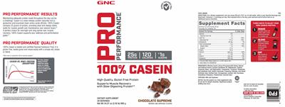 100% Casein Chocolate Supreme label