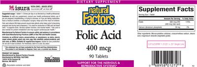 Folic Acid 400 mcg label