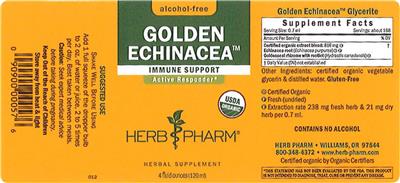 Golden Echinacea Alcohol-Free label