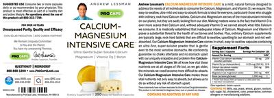 Calcium-Magnesium Intensive Care label