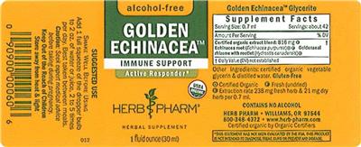 Golden Echinacea Alcohol-Free label