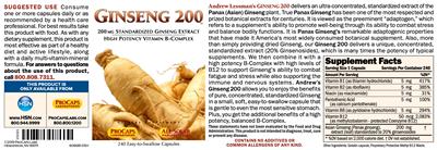 Ginseng 200 label